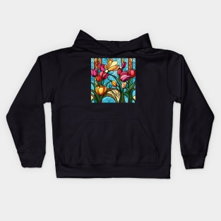 Tulip Stained Glass Art Kids Hoodie